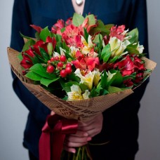 Alstroemeria Bouquet with hypericum